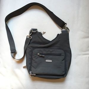 Baggallini Criss Cross Bagg - charcoal gray nylon cross body purse travel bag